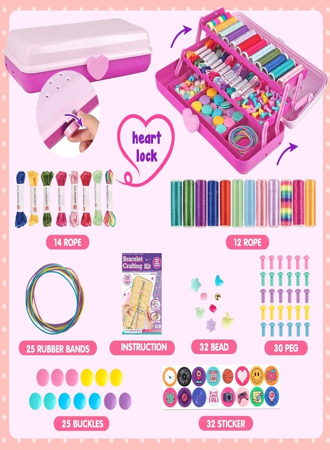 TingingYuli Friendship Bracelet Making Kit with Storage Box,DIY String Bracelet Arts and Craft for Girls Aged 8-12,Kids' Travel Activity Toy Set,Easter Birthday Gifts for Ages 6 7 8 9 10 11 12 Year Old Rose - Image 3